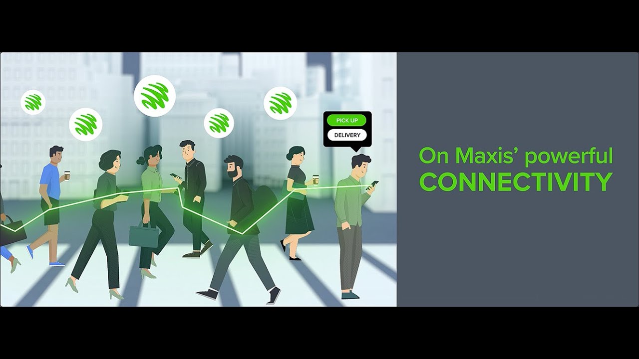 Illustrated Maxis connectivity campaign scene